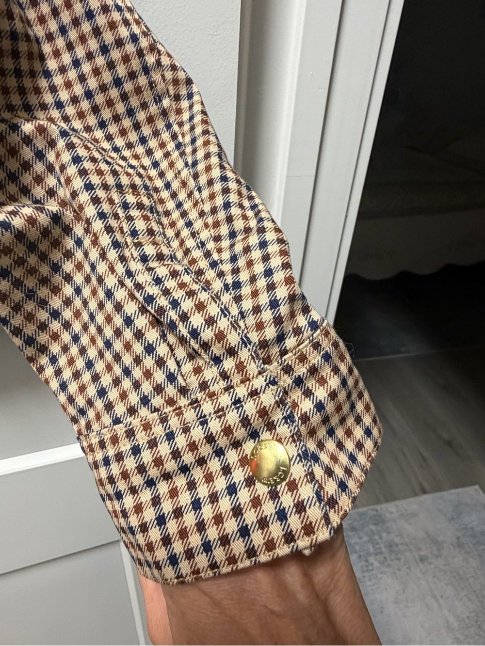 J. Crew Factory Navy/Cream/Brown Cotton Field Jacket Size XS - Picture 8 of 10